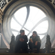 Cumberbatch and Derrickson share a moment in the Sanctum Sanctorum.